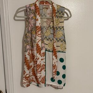 Moulinette Soeurs for Anthropology-Multicolor Patchwork Blouse